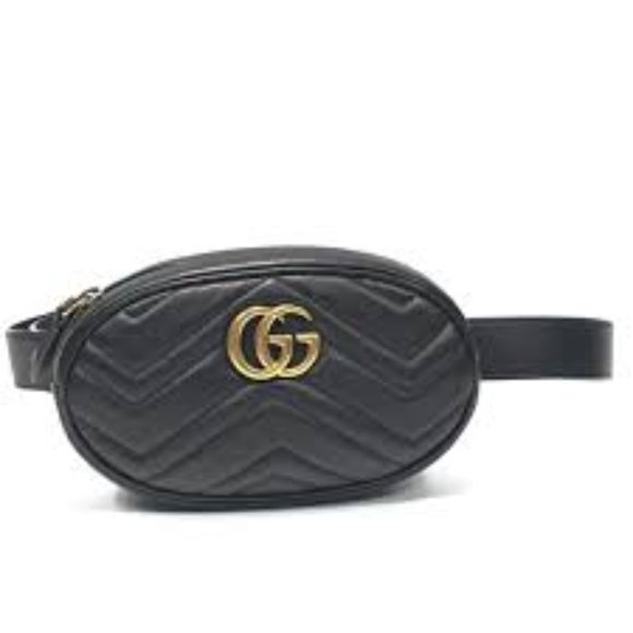 Gucci GG Marmont Matelasse Leather Belt Bag in Black New with dustbag - Picture 1 of 3